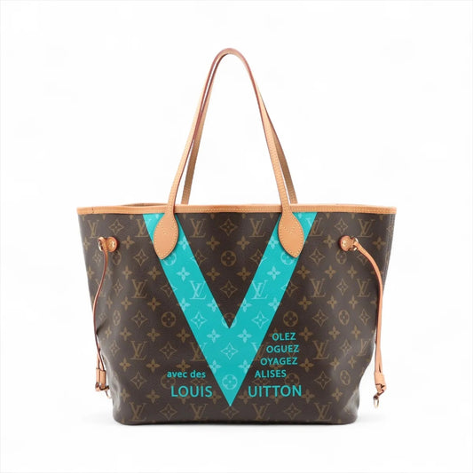 Louis Vuitton Monogram V Neverfull MM M41601 CA1105 Brown x blue-green