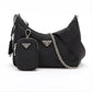 Prada Tessuto & saffiano nylon x leather 2 Way Shoulder Bag Black 1BH204