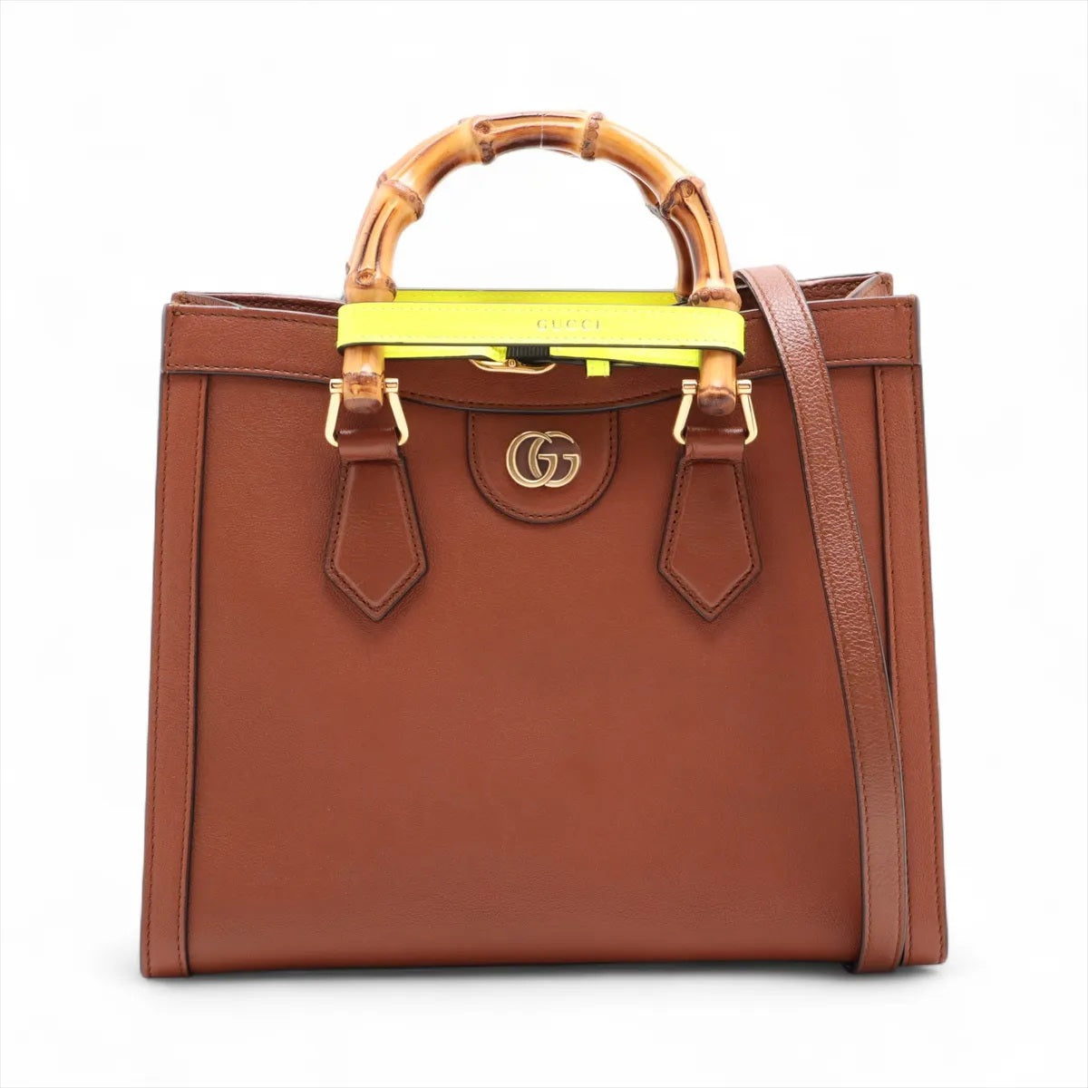 Gucci Bamboo Diana Leather 2 Way Handbag Brown 660195