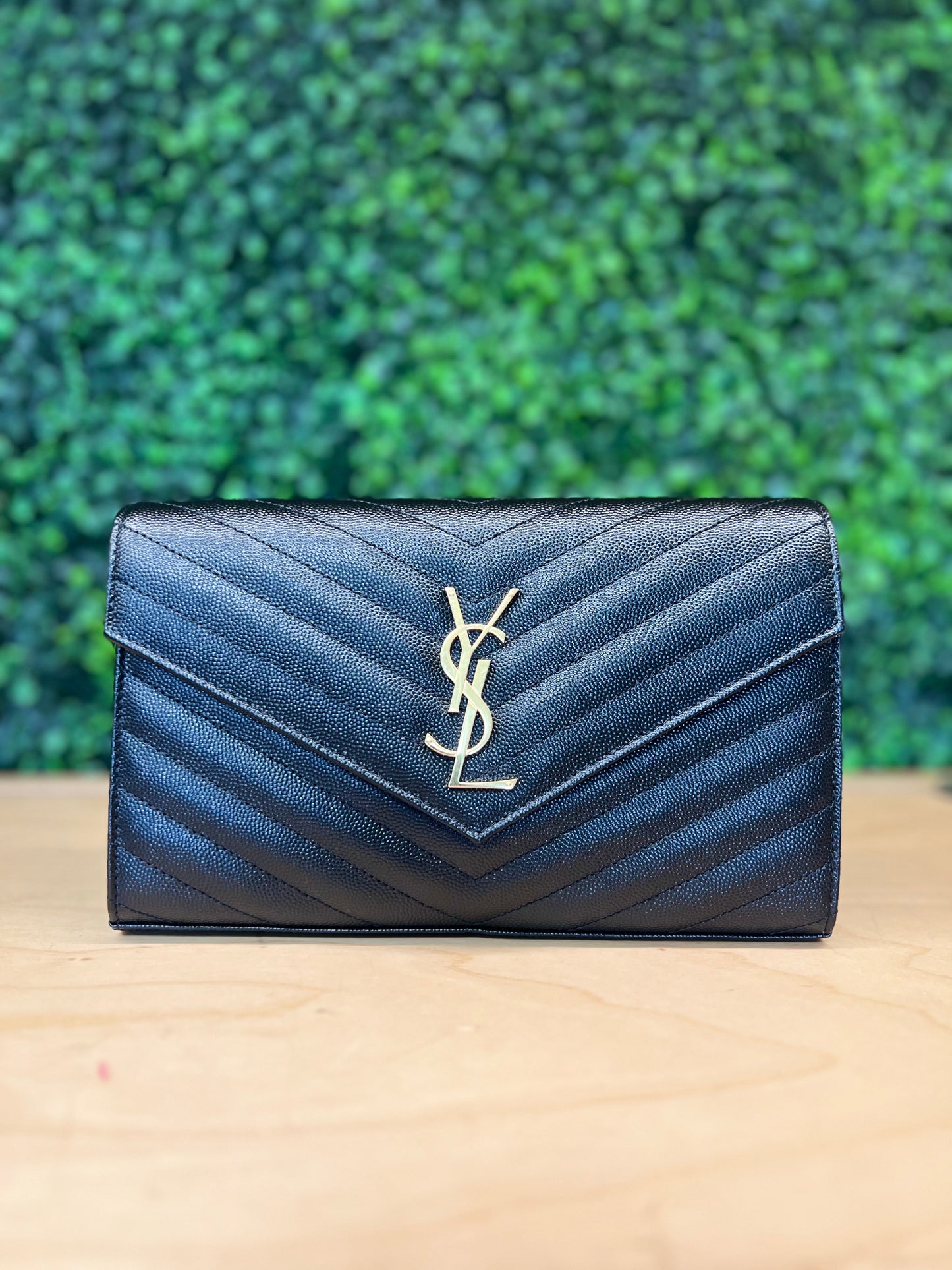 YSL Classic Cassandre Chain Wallet Black