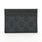 Gucci GG Supreme 673002 PVC & leather Card Case Black