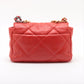 Chanel CHANEL 19 Lambskin Chain Shoulder Bag Red Gold x Silver Metal Fittings 31280288 AS1160
