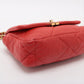 Chanel CHANEL 19 Lambskin Chain Shoulder Bag Red Gold x Silver Metal Fittings 31280288 AS1160