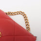 Chanel CHANEL 19 Lambskin Chain Shoulder Bag Red Gold x Silver Metal Fittings 31280288 AS1160