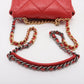 Chanel CHANEL 19 Lambskin Chain Shoulder Bag Red Gold x Silver Metal Fittings 31280288 AS1160