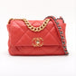 Chanel CHANEL 19 Lambskin Chain Shoulder Bag Red Gold x Silver Metal Fittings 31280288 AS1160