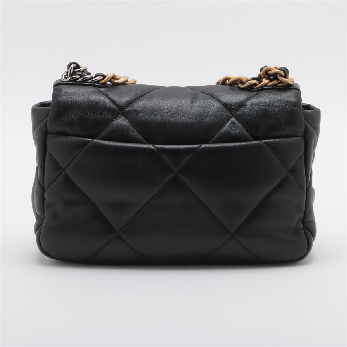 Chanel CHANEL 19 Lambskin Chain Shoulder Bag Black Gold x Silver Metal Fittings PKJP8KU3 AS1160