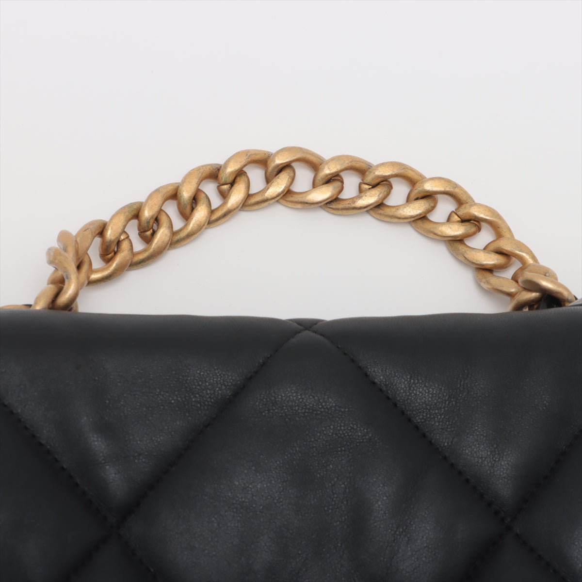 Chanel CHANEL 19 Lambskin Chain Shoulder Bag Black Gold x Silver Metal Fittings PKJP8KU3 AS1160