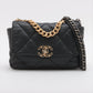 Chanel CHANEL 19 Lambskin Chain Shoulder Bag Black Gold x Silver Metal Fittings PKJP8KU3 AS1160