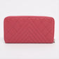 Chanel Matrasse x V stitch Caviar Skin Zip Round Wallet Pink Silver Metal Fittings 26415219