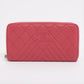 Chanel Matrasse x V stitch Caviar Skin Zip Round Wallet Pink Silver Metal Fittings 26415219