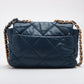 Chanel CHANEL 19 Large Lambskin Chain Shoulder Bag Navy Blue Gold x Silver Metal Fittings 29311318 AS1161