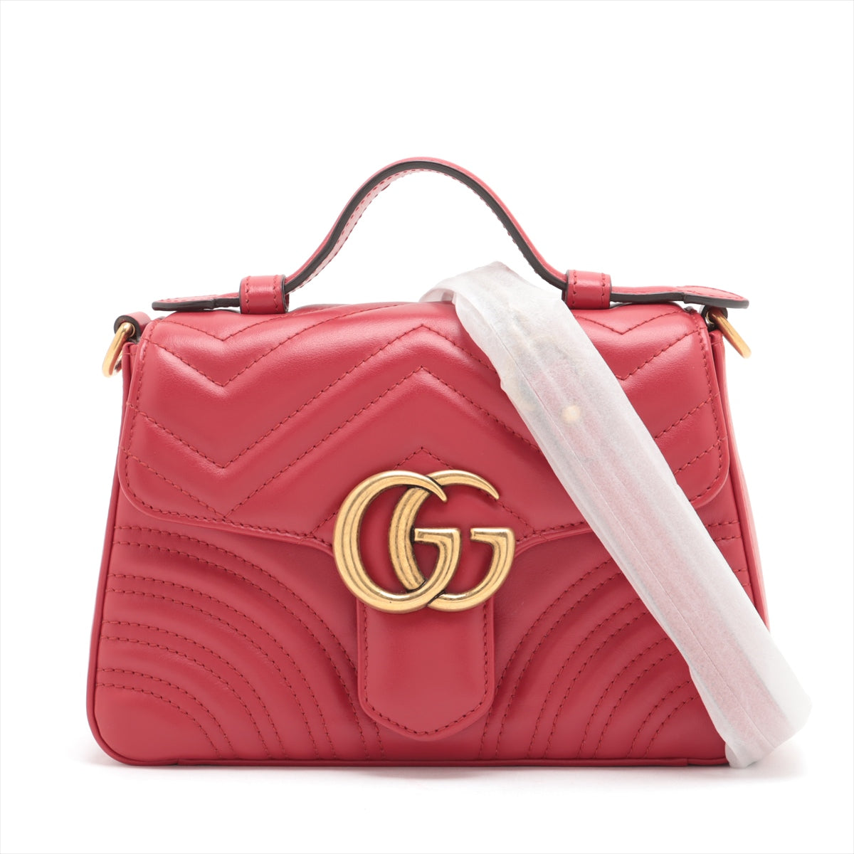Gucci GG Marmont Leather 2 Way Shoulder Bag Red 547260