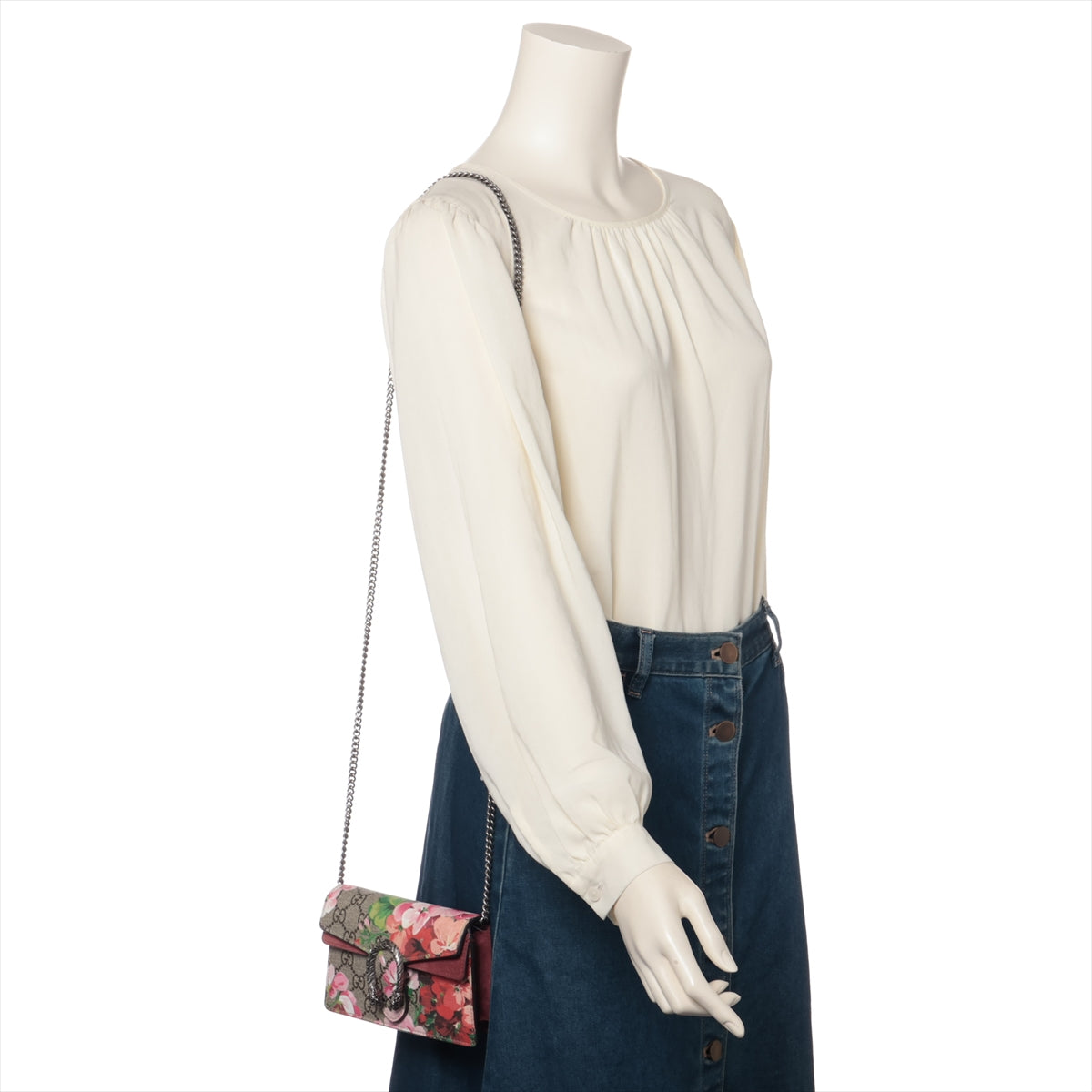 Gucci GG Blooms Dionysus PVC & leather Chain Shoulder Bag Pink 476432