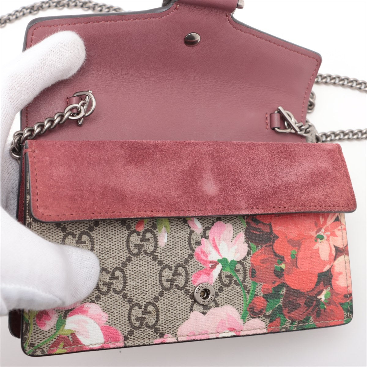Gucci GG Blooms Dionysus PVC & leather Chain Shoulder Bag Pink 476432