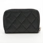 Chanel Matelasse Lambskin Coin Purse Black Silver Metal Fittings