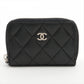 Chanel Matelasse Lambskin Coin Purse Black Silver Metal Fittings