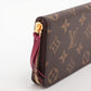 Louis Vuitton Monogram Portofeuille Clemence Fuschia Zip Round Wallet