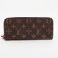 Louis Vuitton Monogram Portofeuille Clemence Fuschia Zip Round Wallet