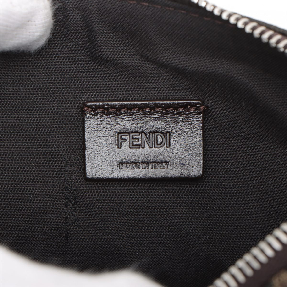 Fendi ZUCCa Canvas & Leather Shoulder bag Brown 7N0146