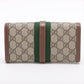 Gucci Jackie 1961 GG Supreme PVC & leather Chain Wallet Beige×Brown 652681