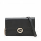 Gucci Interlocking G Leather Chain Wallet Black 510314