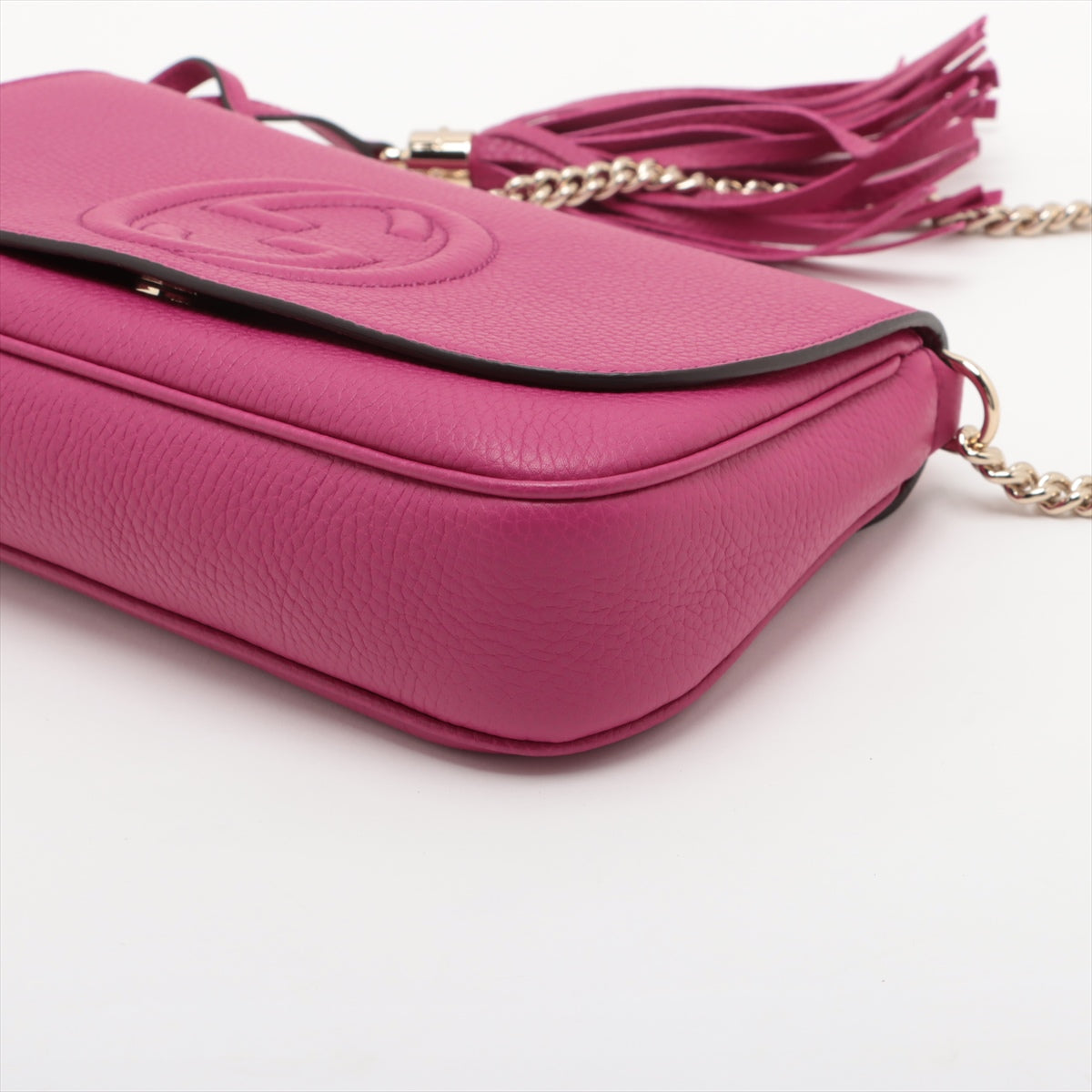 Gucci Soho Leather Chain Shoulder Bag Pink 336752