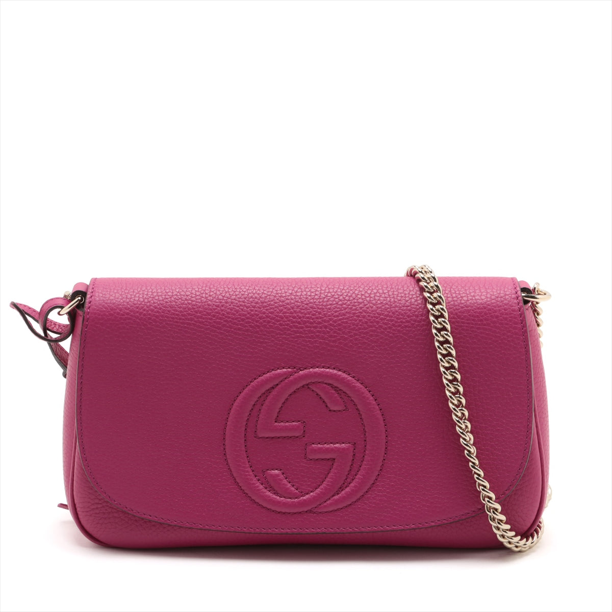 Gucci Soho Leather Chain Shoulder Bag Pink 336752