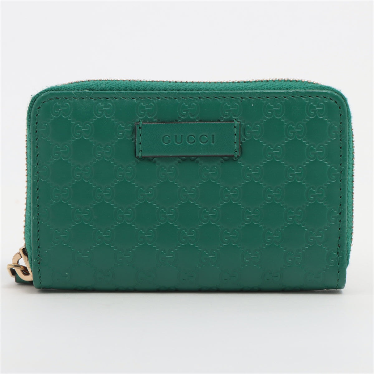 Gucci Micro Guccissima 544249 Leather Card Case Green
