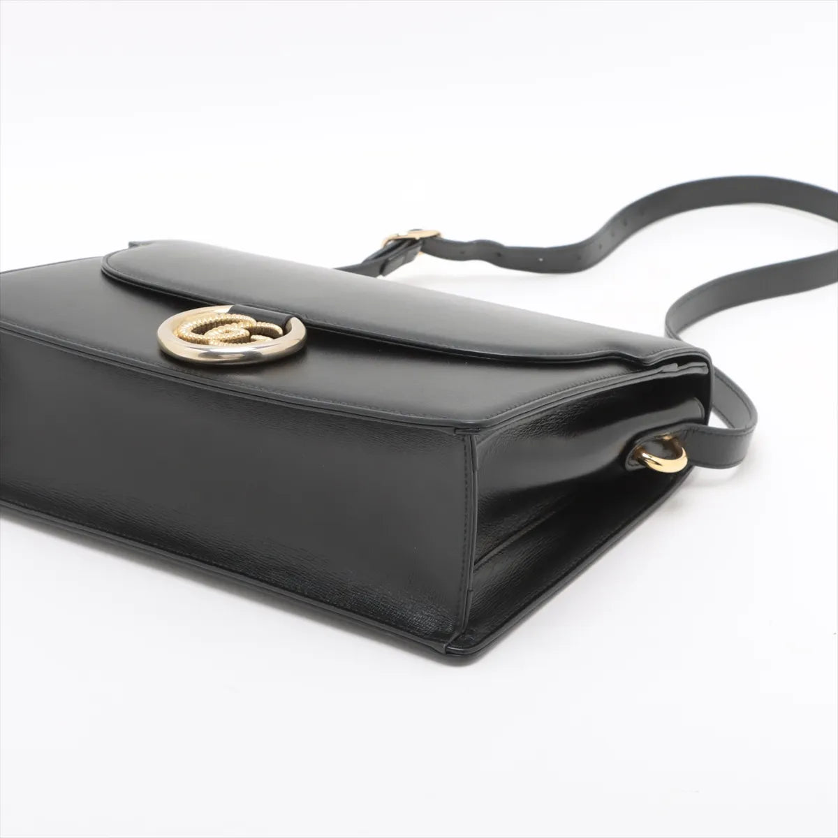 Gucci Double G Leather Shoulder bag Black 589471