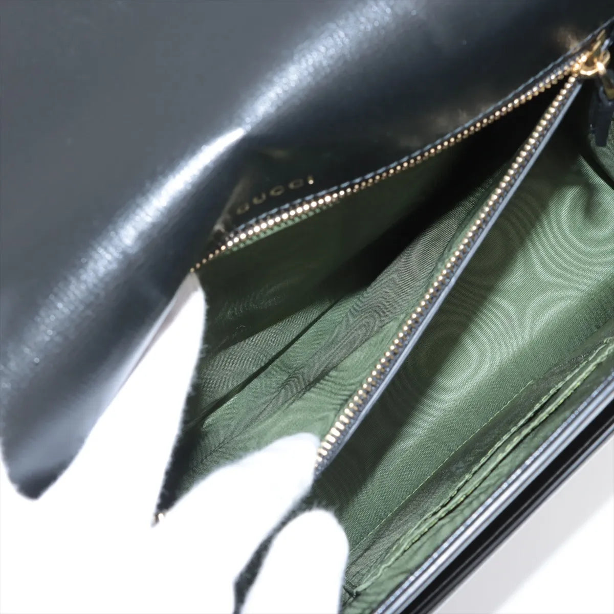 Gucci Double G Leather Shoulder bag Black 589471