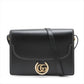 Gucci Double G Leather Shoulder bag Black 589471