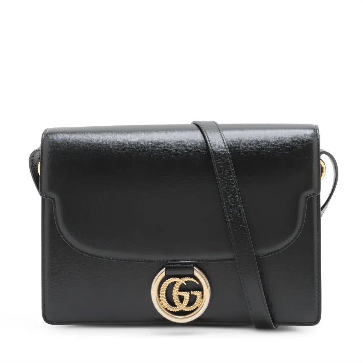Gucci Double G Leather Shoulder bag Black 589471