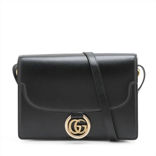 Gucci Double G Leather Shoulder bag Black 589471