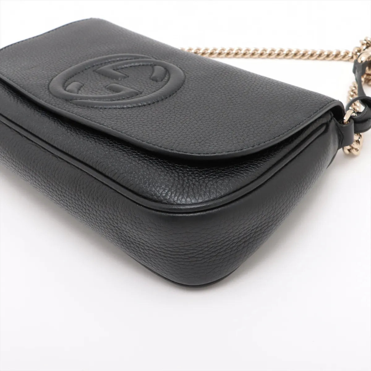 Gucci Soho Leather Chain Shoulder Bag Black 536224