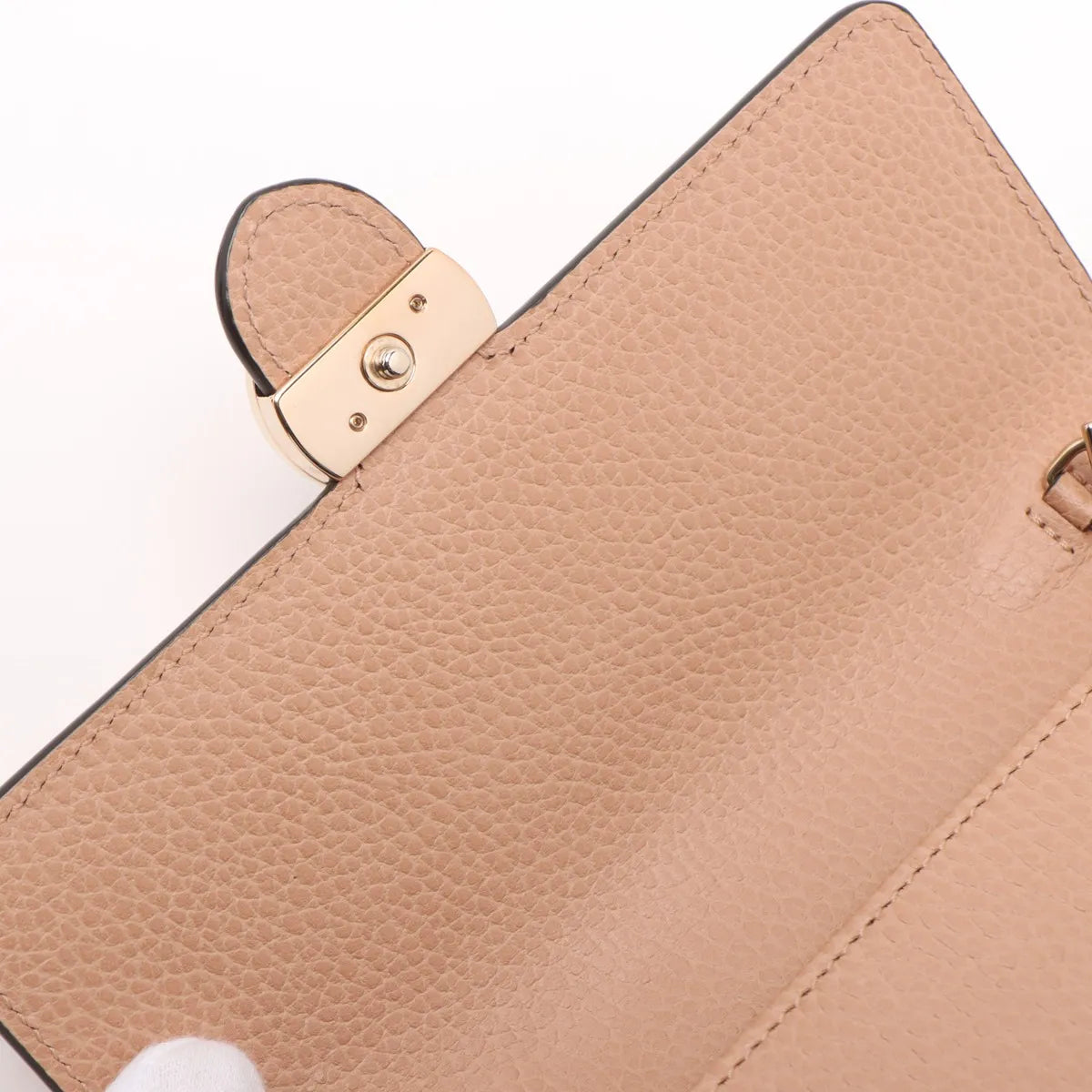 Gucci Interlocking G Leather Chain Wallet Beige 510314