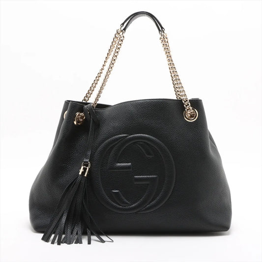 Gucci Soho Leather Chain Shoulder Bag Black 536196