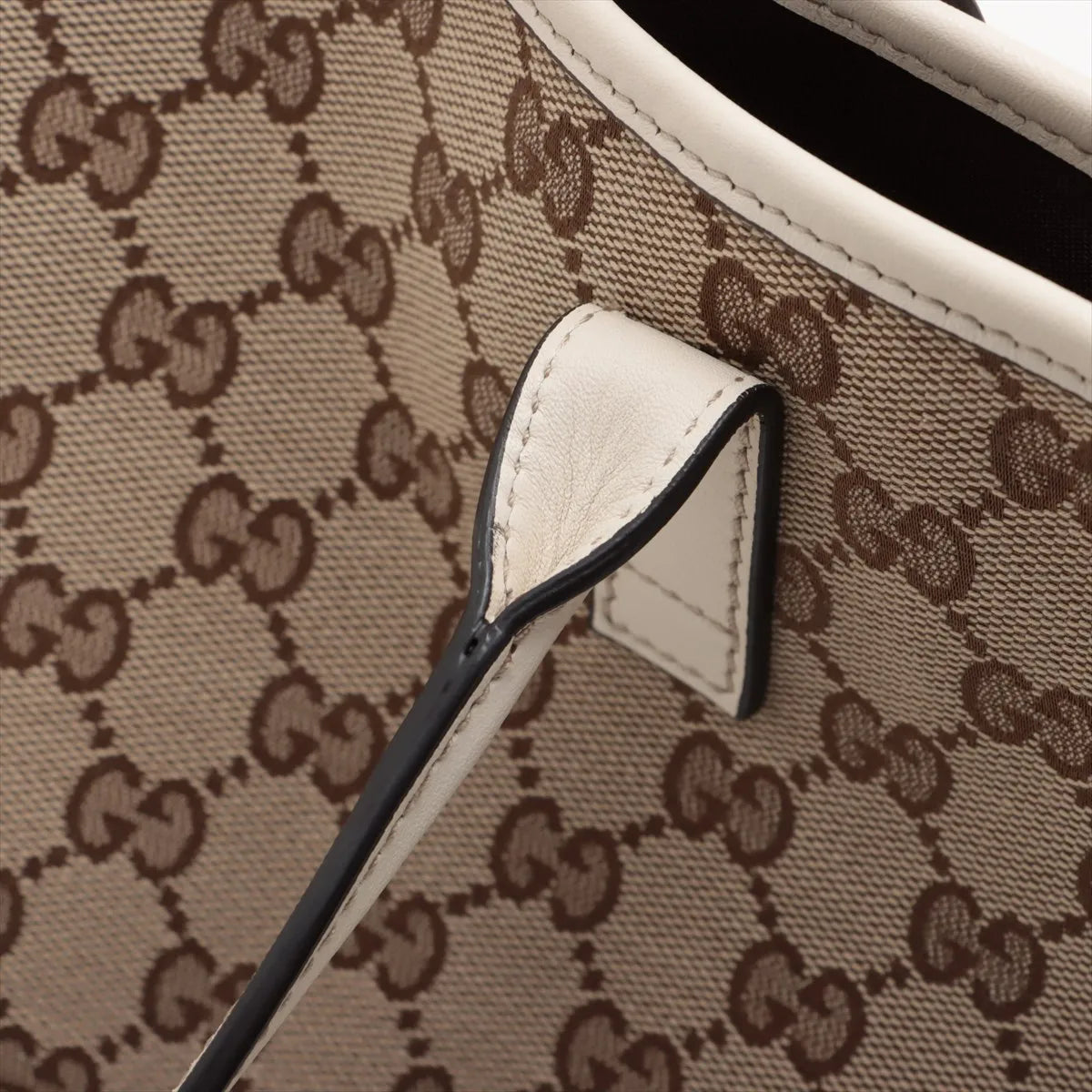Gucci GG Canvas canvas x leather Tote bag Beige x white 169946