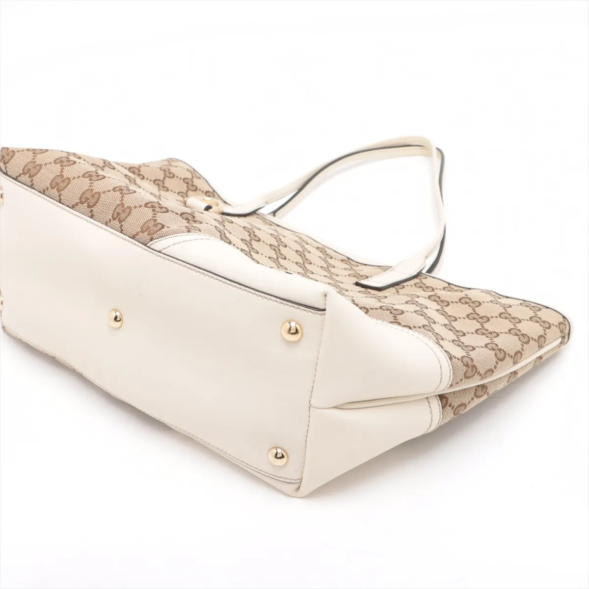 Gucci GG Canvas canvas x leather Tote bag Beige x white 169946