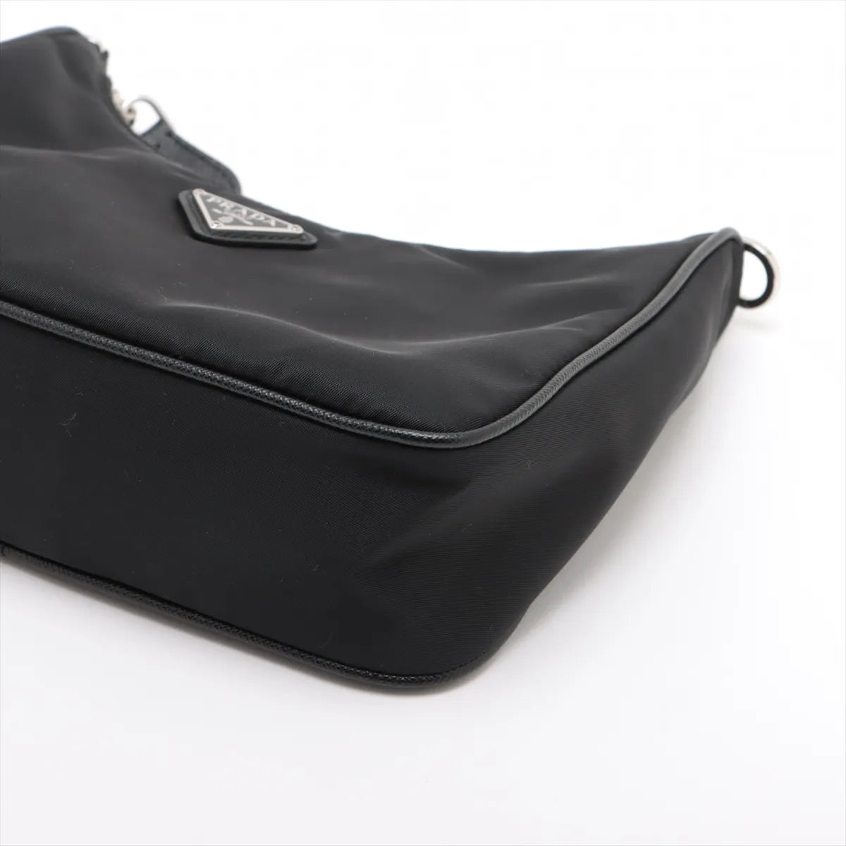 Prada Tessuto & saffiano nylon x leather 2 Way Shoulder Bag Black 1BH204