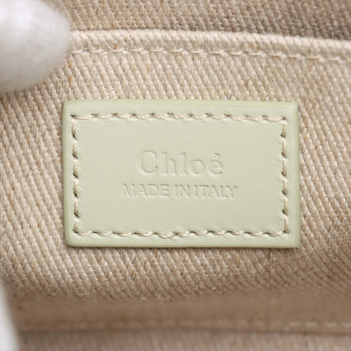 Chloe woody Mini canvas 2 Way Handbag Beige x green