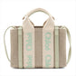 Chloe woody Mini canvas 2 Way Handbag Beige x green