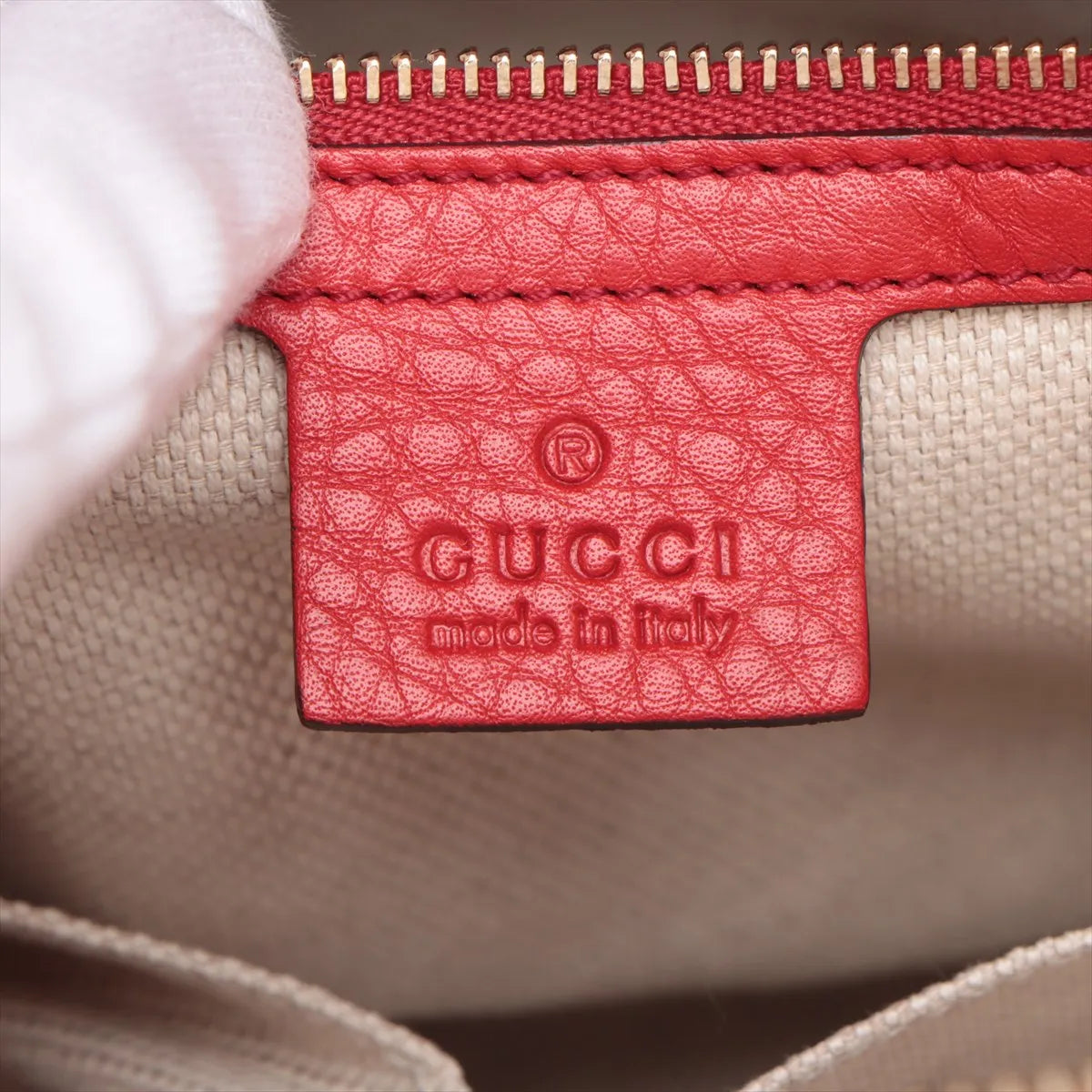 Gucci Soho Leather Shoulder bag Red 308361