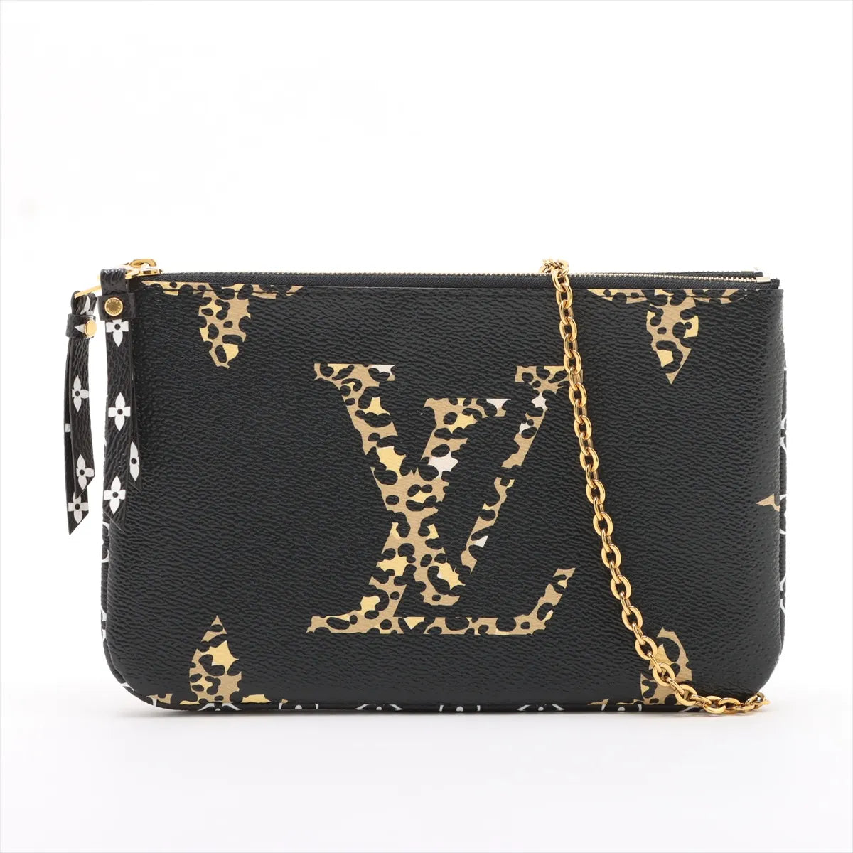 Louis Vuitton Monogram Jungle Double Pochette Zip M67874 GI2189 Black