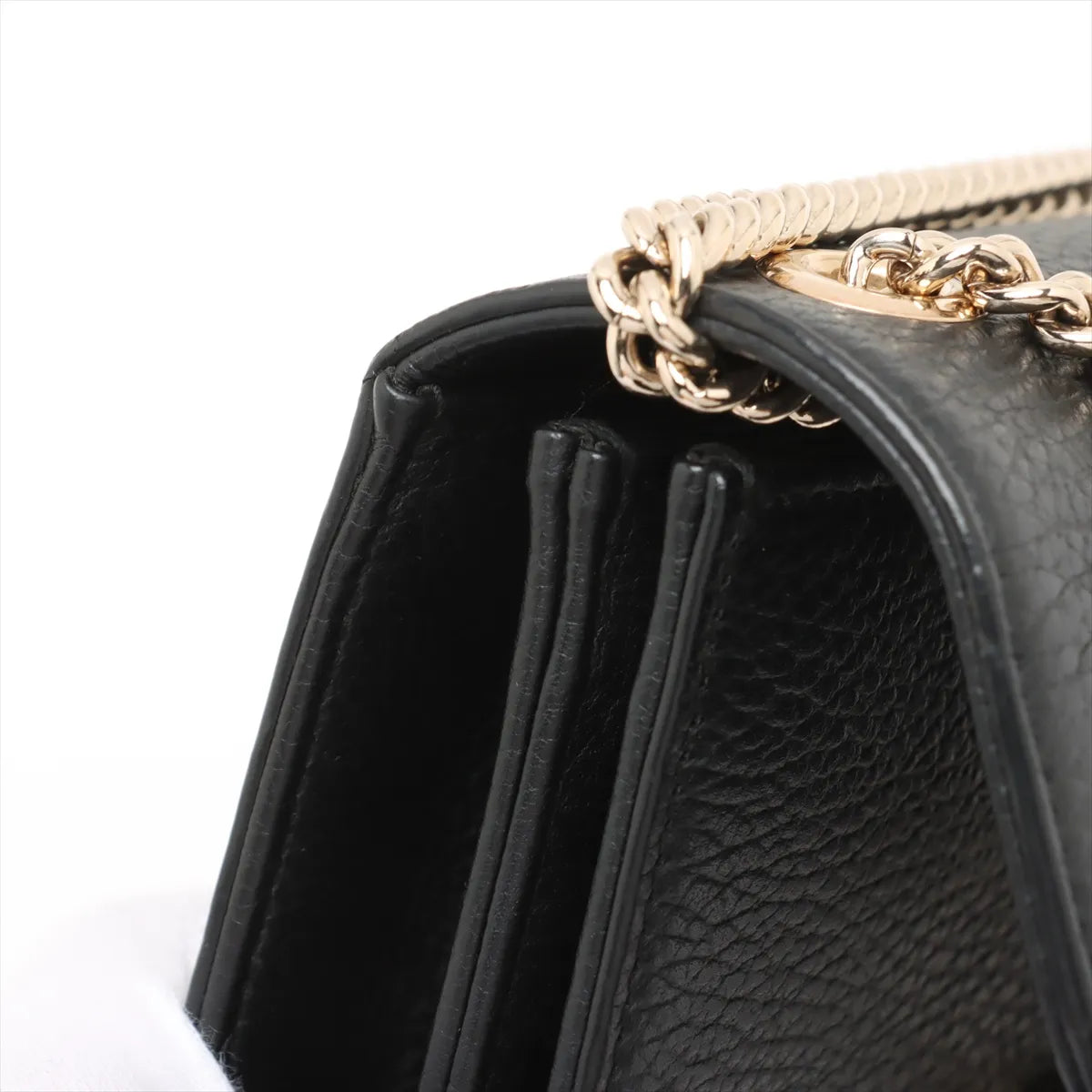 Gucci Interlocking G Leather Chain Shoulder Bag Black 510304