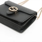 Gucci Interlocking G Leather Chain Shoulder Bag Black 510304