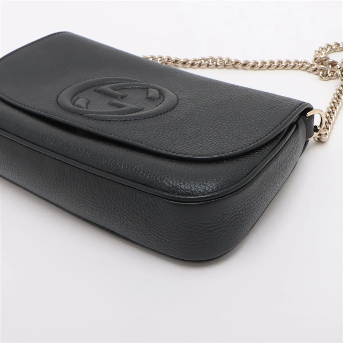 Gucci Soho Leather Chain Shoulder Bag Black 536224