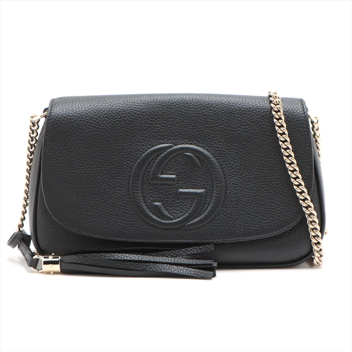 Gucci Soho Leather Chain Shoulder Bag Black 536224