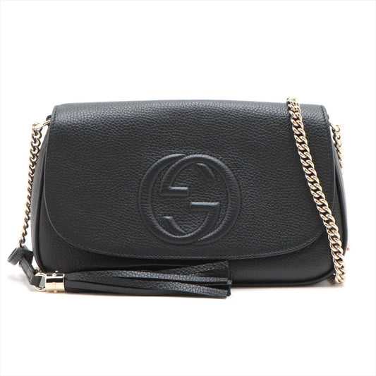 Gucci Soho Leather Chain Shoulder Bag Black 536224
