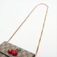 Gucci GG Supreme PVC & leather Chain Wallet Beige x red 481291